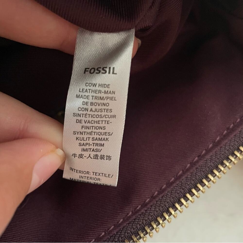 Fossil Maroon Leather Bag - Picture 6 of 9